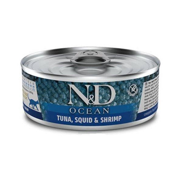 Farmina N&D Cat Ocean tuňák oliheň krevety konzerva 70 g