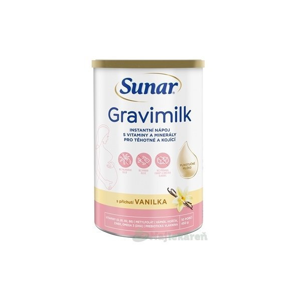 SUNAR Gravimilk vanilka instantní mléčný nápoj 450 g