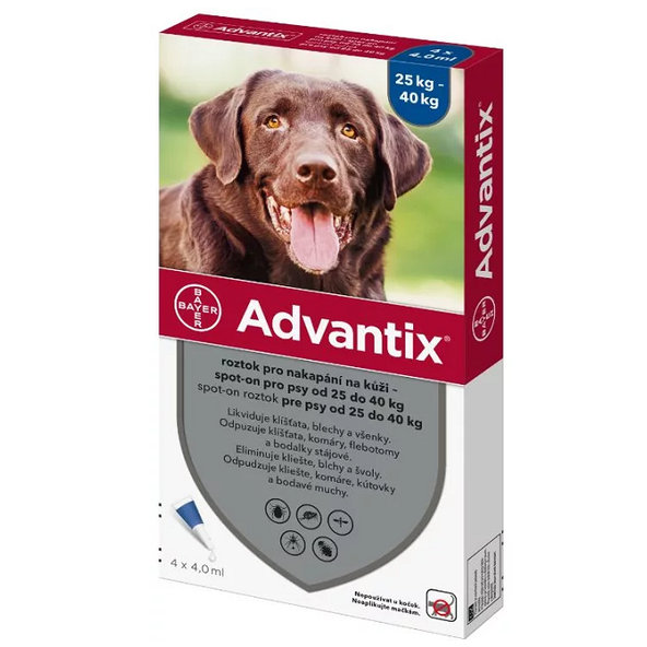 Advantix spot-on pro psy 25–40 kg proti blechám a klíšťatům 4x4 ml
