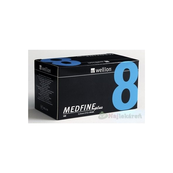 WELLION Medfine Plus 8 mm jehly inzulinové pero 100 ks