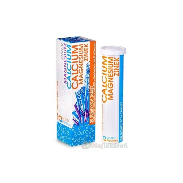 RosenPharma Zinek Magnesium Calcium 20 šumivých tablet