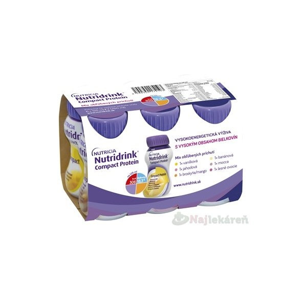 Nutridrink Compact Protein mix příchutí 6x125 ml
