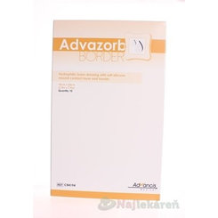 Advazorb Border samolepicí atraumatické krytí na rány 10 × 20 cm 10 ks