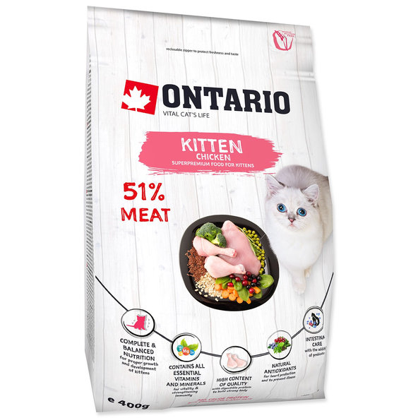Ontario Kitten Chicken krmivo pro koťata 400 g