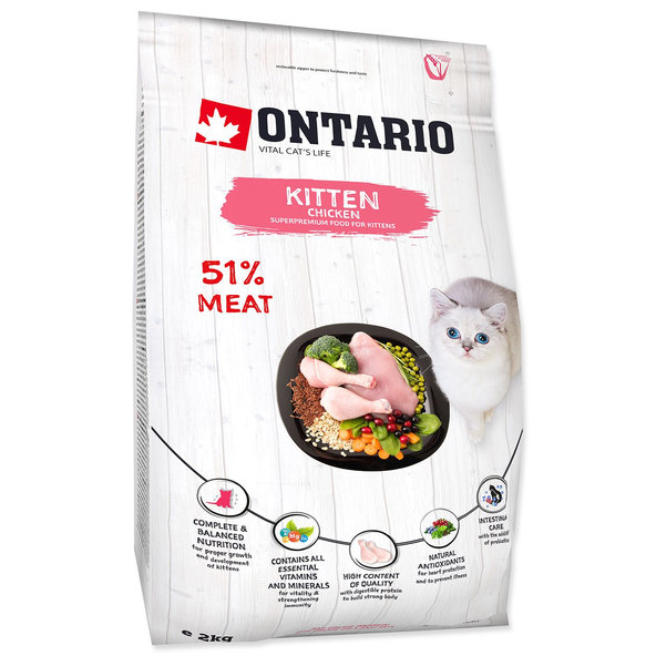 Ontario Kitten Chicken krmivo pro koťata 2 kg