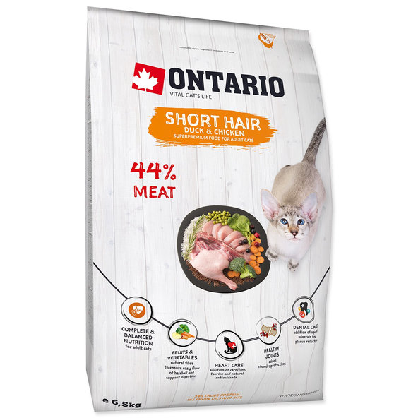 Ontario Cat Shorthair krmivo pro krátkosrsté kočky 6,5 kg