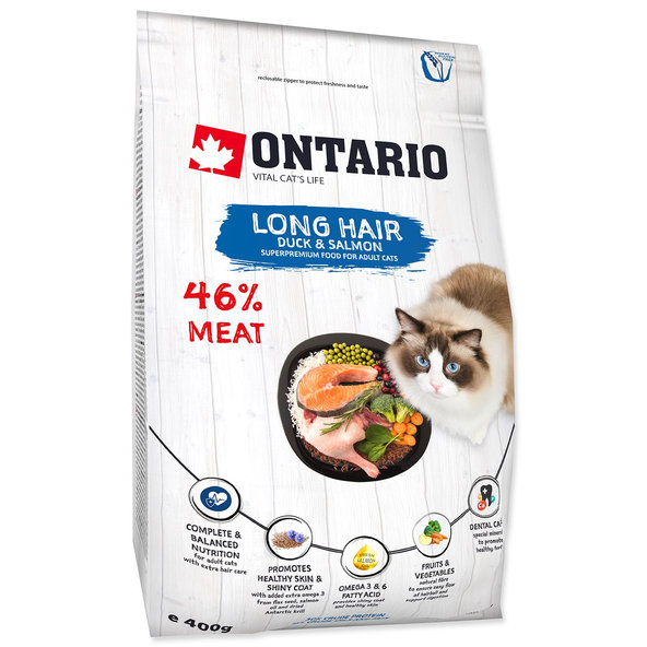 Ontario Cat Longhair krmivo pro dlouhosrsté kočky 400 g