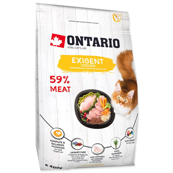 Ontario Cat Exigent krmivo pro vybíravé kočky 400 g