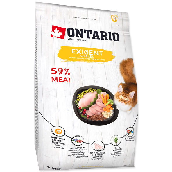 Ontario Cat Exigent krmivo pro vybíravé kočky 2 kg
