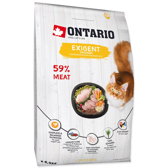 Ontario Cat Exigent krmivo pro vybíravé kočky 6,5 kg