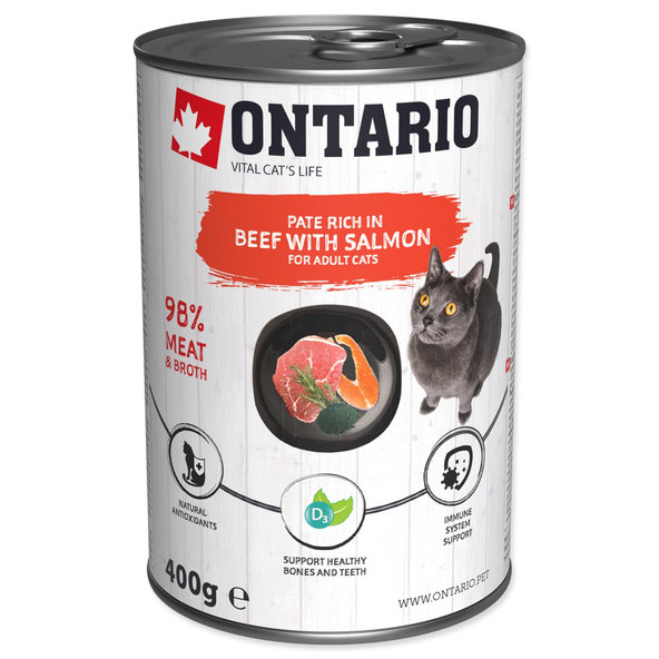 Ontario hovězí s lososem paštika pro psy 400 g