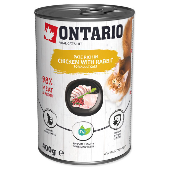 Ontario kuře a králík paštika pro psy 400 g