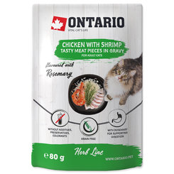 Ontario kuře a krevety v omáčce kapsička pro kočky 80 g