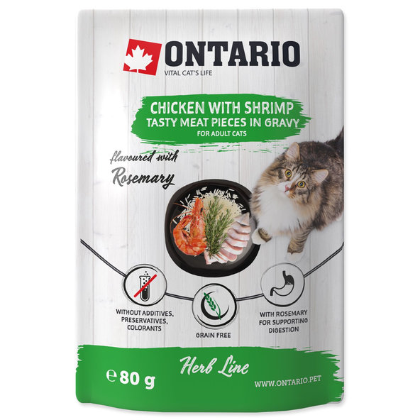 Ontario kuře a krevety v omáčce kapsička pro kočky 80 g