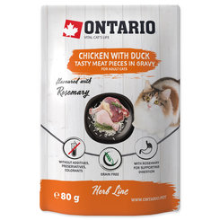 Ontario kuře a kachna v omáčce kapsička pro kočky 80 g