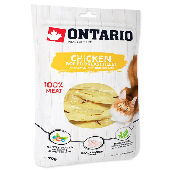 Ontario pamlsky pro psy kuřecí vařené prsní filety 70 g