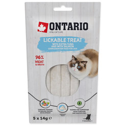 Ontario lízací pamlsek Extra Tuna & Salmon pro kočky 5 × 14 g