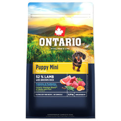 Ontario Puppy Mini Lamb & Brown Rice krmivo pro štěňata 750 g