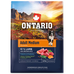 Ontario Adult Medium Lamb & Brown Rice krmivo pro psy 2,25 kg