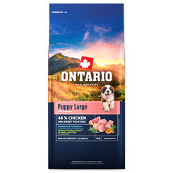 Ontario Puppy & Junior Large Chicken & Sweet Potatoes krmivo pro štěňata 12 kg