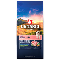 Ontario Senior Large Chicken & Sweet Potatoes krmivo pro starší psy velkých plemen 12 kg