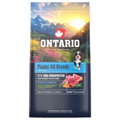 Ontario Puppy All Breeds Monoprotein Tuna & Sweet Potatoes krmivo pro štěňata všech plemen 6,5 kg