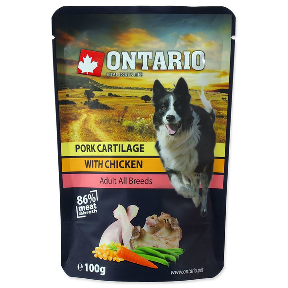Ontario kapsička s vepřovou chrupavkou a kuřecím ve vývaru pro psy 100 g