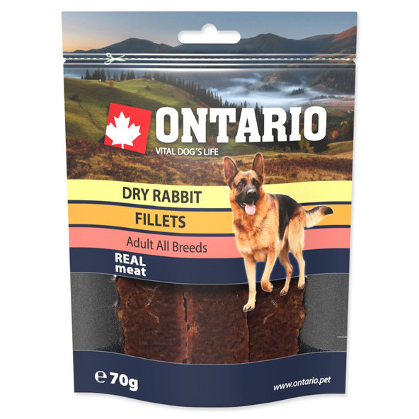 Ontario králičí sušené plátky pamlsek pro psy 70 g