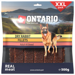 Ontario sušené králičí plátky pamlsek pro psy 500 g