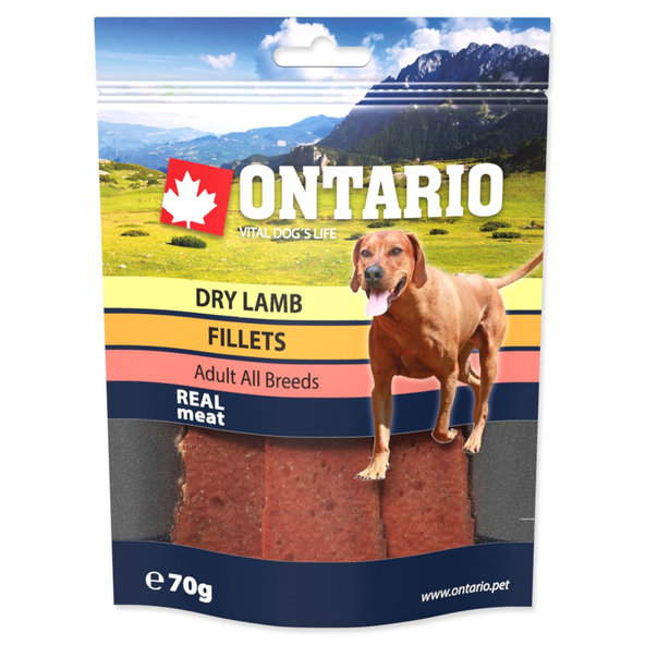 Ontario jehněčí sušené plátky pamlsek pro psy 70 g