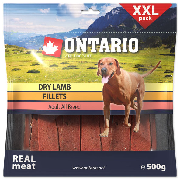 Ontario jehněčí sušené plátky pamlsek pro psy 500 g