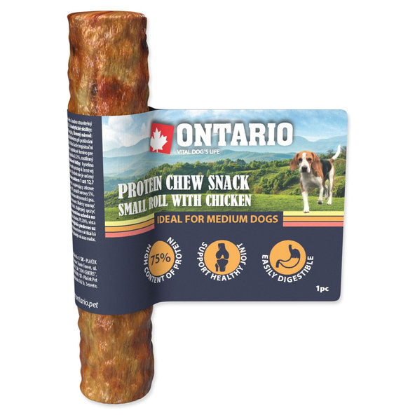 Ontario Protein Chicken žvýkací rolka pro psy Medium 12,7 cm