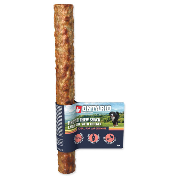 Ontario Protein Chicken žvýkací rolka pro psy Large 25,4 cm