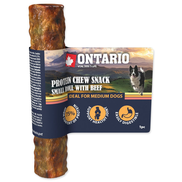 Ontario Protein Beef žvýkací rolka pro psy 12,7 cm Medium