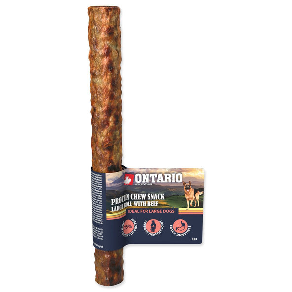 Ontario Protein Beef žvýkací rolka pro psy Large 25,4 cm