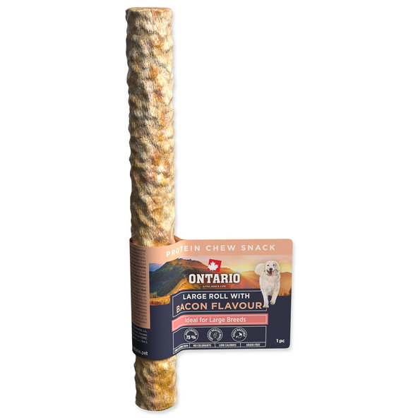 Ontario Protein Žvýkací rolka velká pro psy příchuť slanina