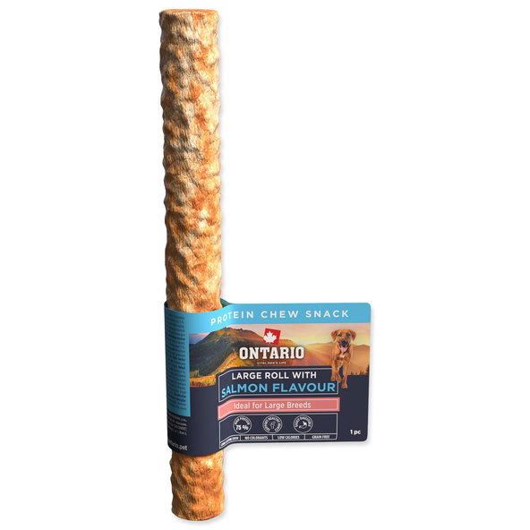 Ontario Protein Salmon žvýkací rolka pro psy Large 1 ks 25,4 cm