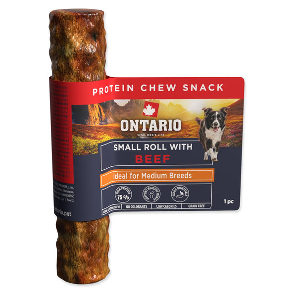 Ontario Protein Beef žvýkací rolka pro psy Small 1 ks 12,7 cm