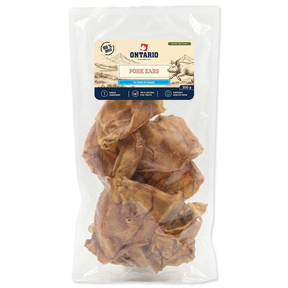 Ontario Pure Nature Sušené Vepřové Ucho pro psy 300 g
