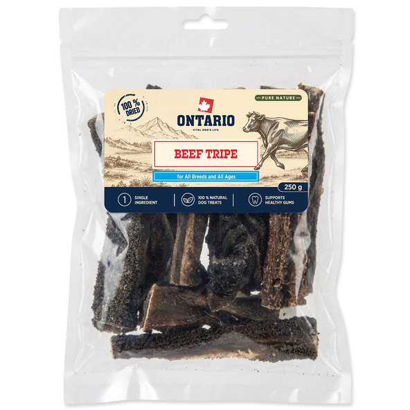Ontario Pure Nature sušené hovězí dršťky pro psy 250 g