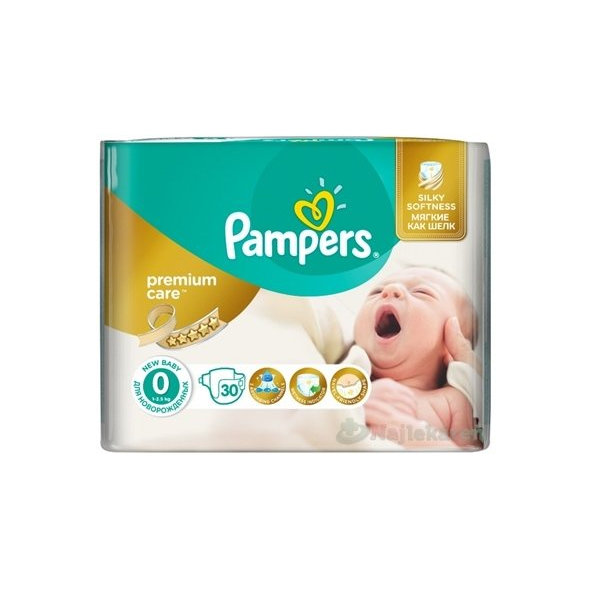 Pampers Premium Care jednorázové pleny vel. 0 Newborn 30 ks