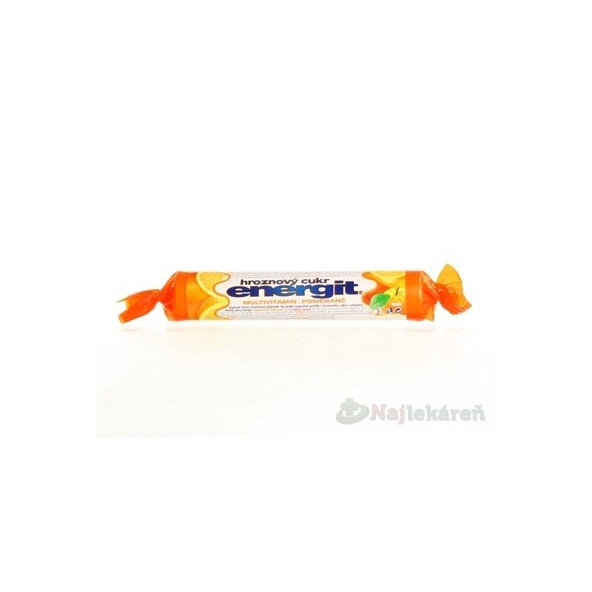 Energit hroznový cukr multivitamin pomeranč 17 tablet