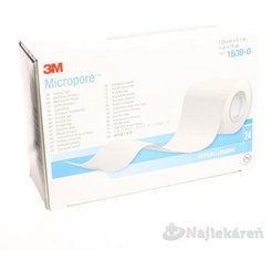 3M Micropore náplast papírová bílá cívka 1,25 cm x 9,1 m 24 ks