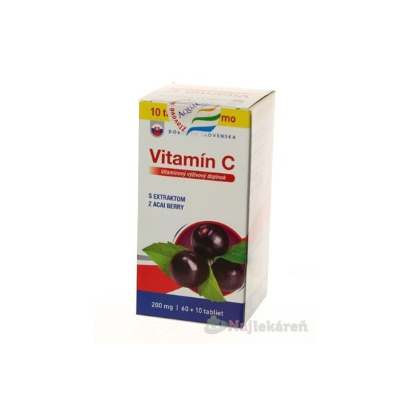 Dobré z SK vitamín C 200 mg příchuť acai 60 + 10 tablet