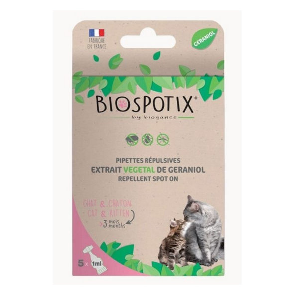 Biogance Biospotix Cat spot-on repelentní účinek kočky 5x1 ml 3 m+