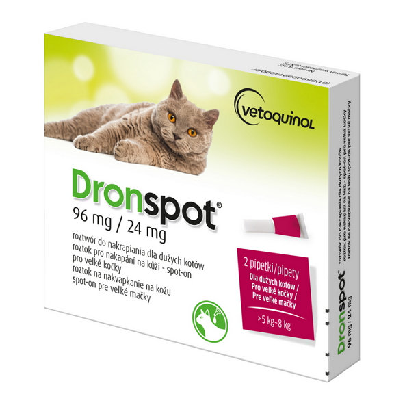 Dronspot pipeta na odčervení pro velké kočky 2 × 1,12 ml