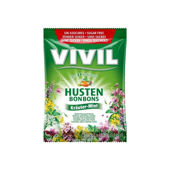Vivil Hustens bonbony mentol bylinné bez cukru 60 g