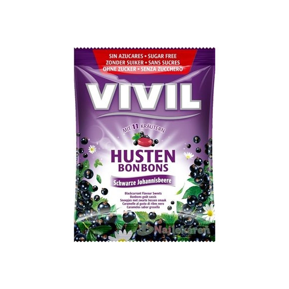 Vivil Hustens bonbony černý rybíz 11 bylin 60 g