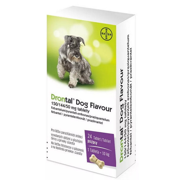 Drontal Dog Flavour tablety na odčervení psů 6×4 tablety (24 tablet)