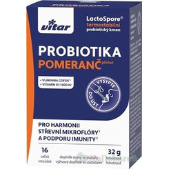 Vitar Probiotika + vláknina + vitamíny C a D3 pomeranč 16 sáčků